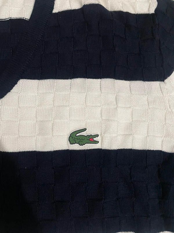 Lacoste Lacoste vintage striped V Neck Knitted Jumper Fr 2 xs Size US XS / EU 42 / 0 - 6 Thumbnail