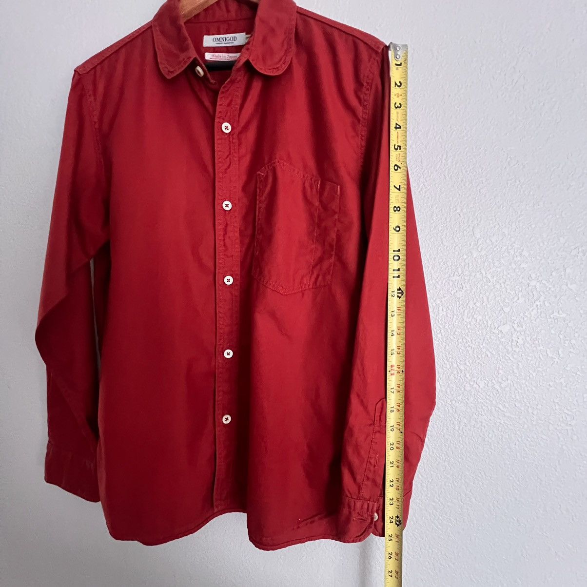 OMNIGOD OMNIGOD Japan Men’s Club Collar Button Up Shirt Size 3 Red Size US M / EU 48-50 / 2 - 6 Thumbnail