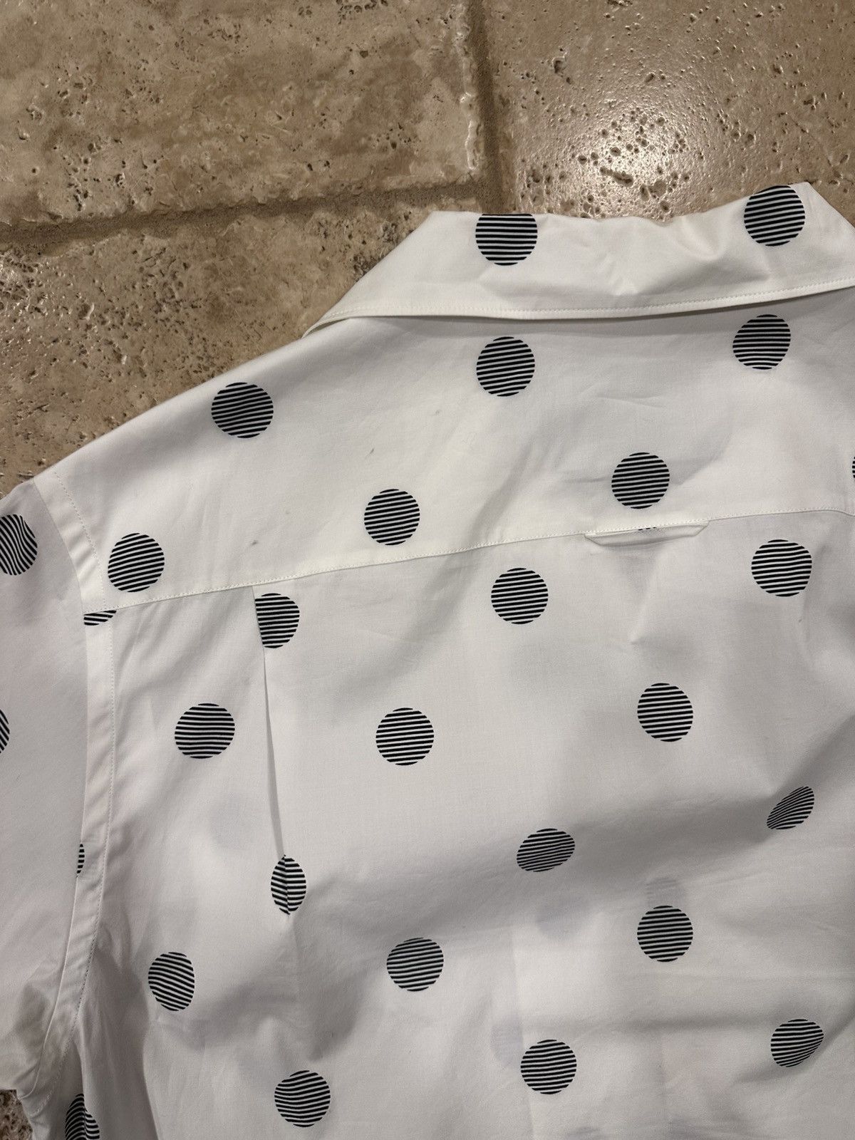 Prada Prada Polka-Dot White Triangle Logo Bowling Button Up Shirt Size US M / EU 48-50 / 2 - 11 Thumbnail