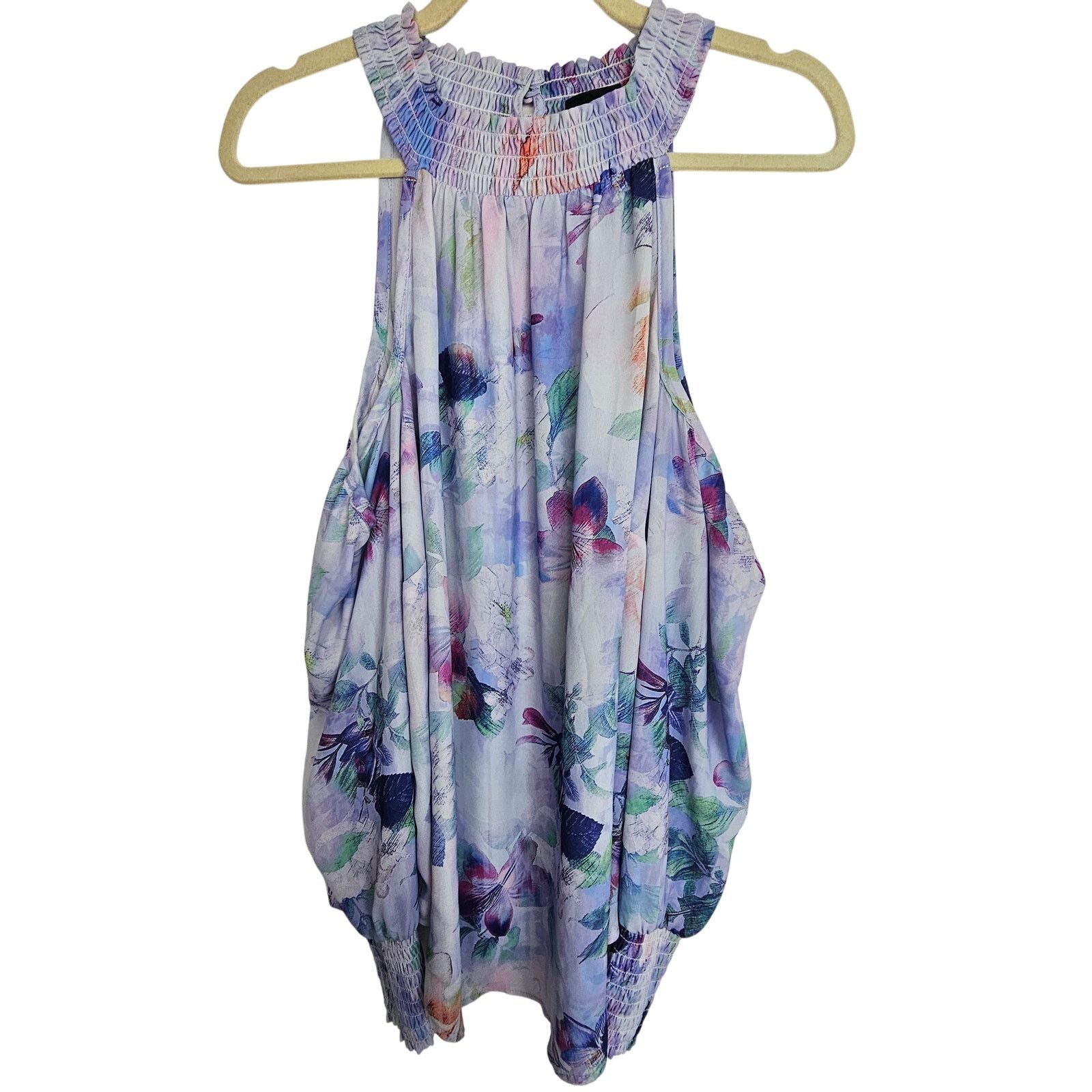 Corridor Torrid Blouse Purple Floral Print Cold Shoulder Top 1X Size XL / US 12-14 / IT 48-50 - 1 Thumbnail