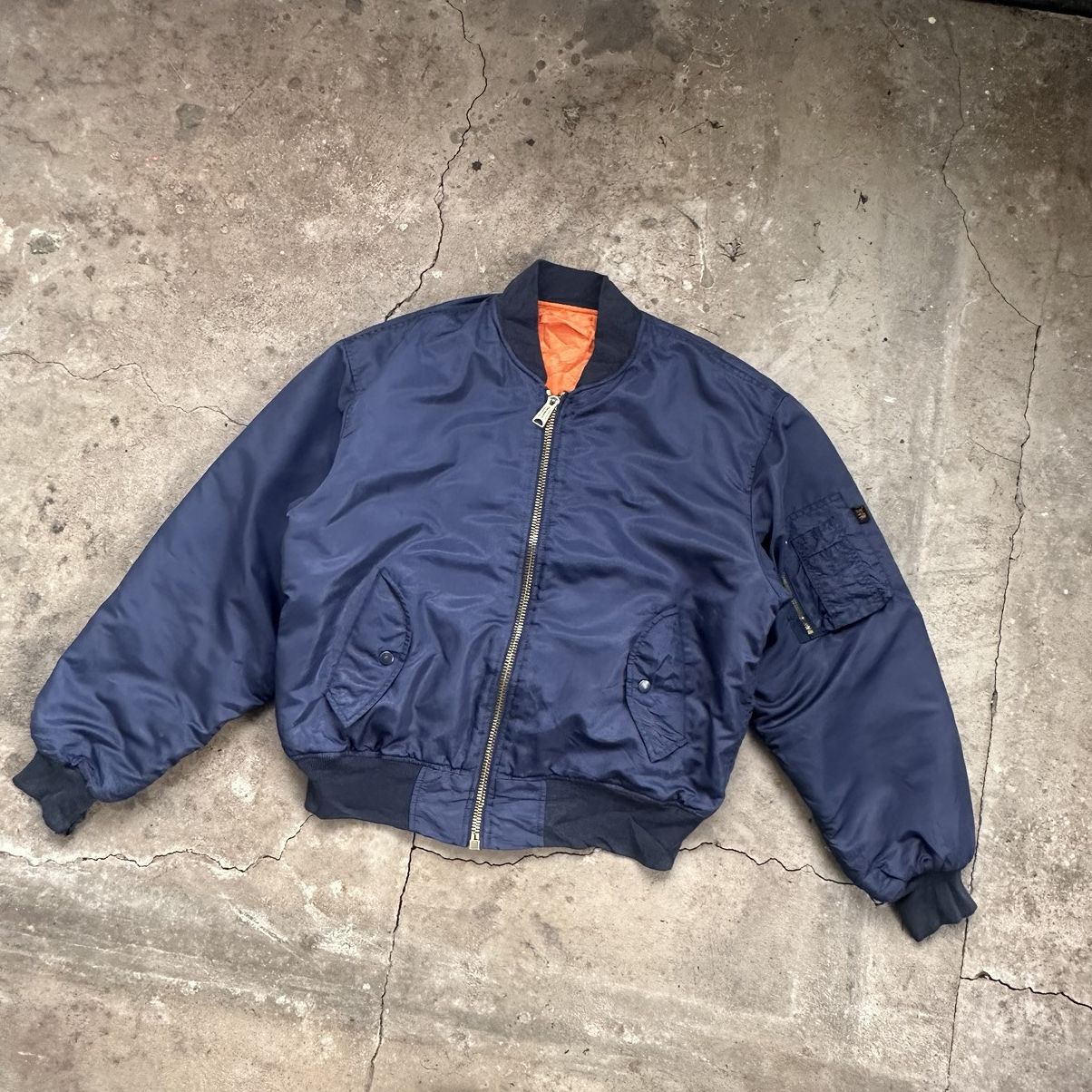 Vintage Vintage MA-1 Y2K Blue Militari Flyght Bomber USA Jacket Size US L / EU 52-54 / 3 - 3 Thumbnail