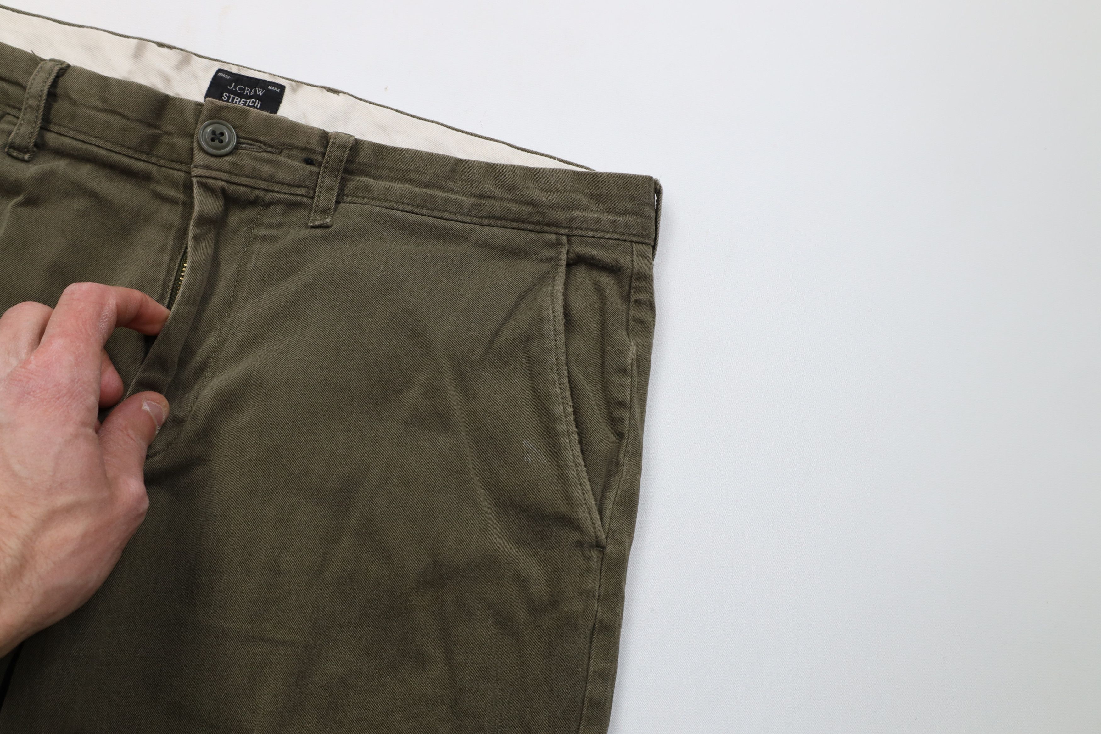 J.Crew J Crew 770 Straight Leg Stretch Chino Pants Olive Green Size US 33 - 9 Thumbnail