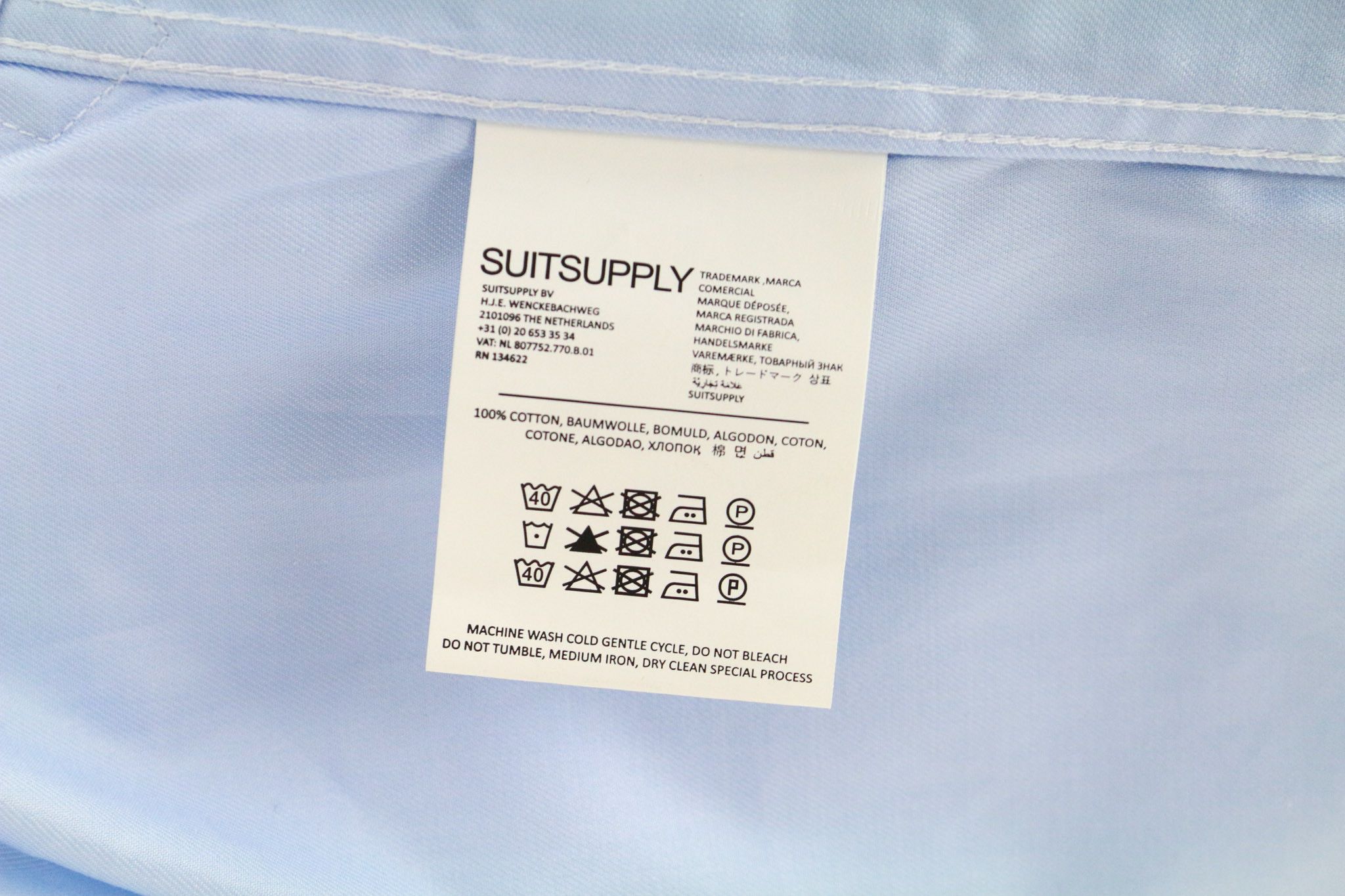 Suitsupply 41 Extra Slim Blue Cotton Button-Up 72843 Size 40R - 5 Thumbnail