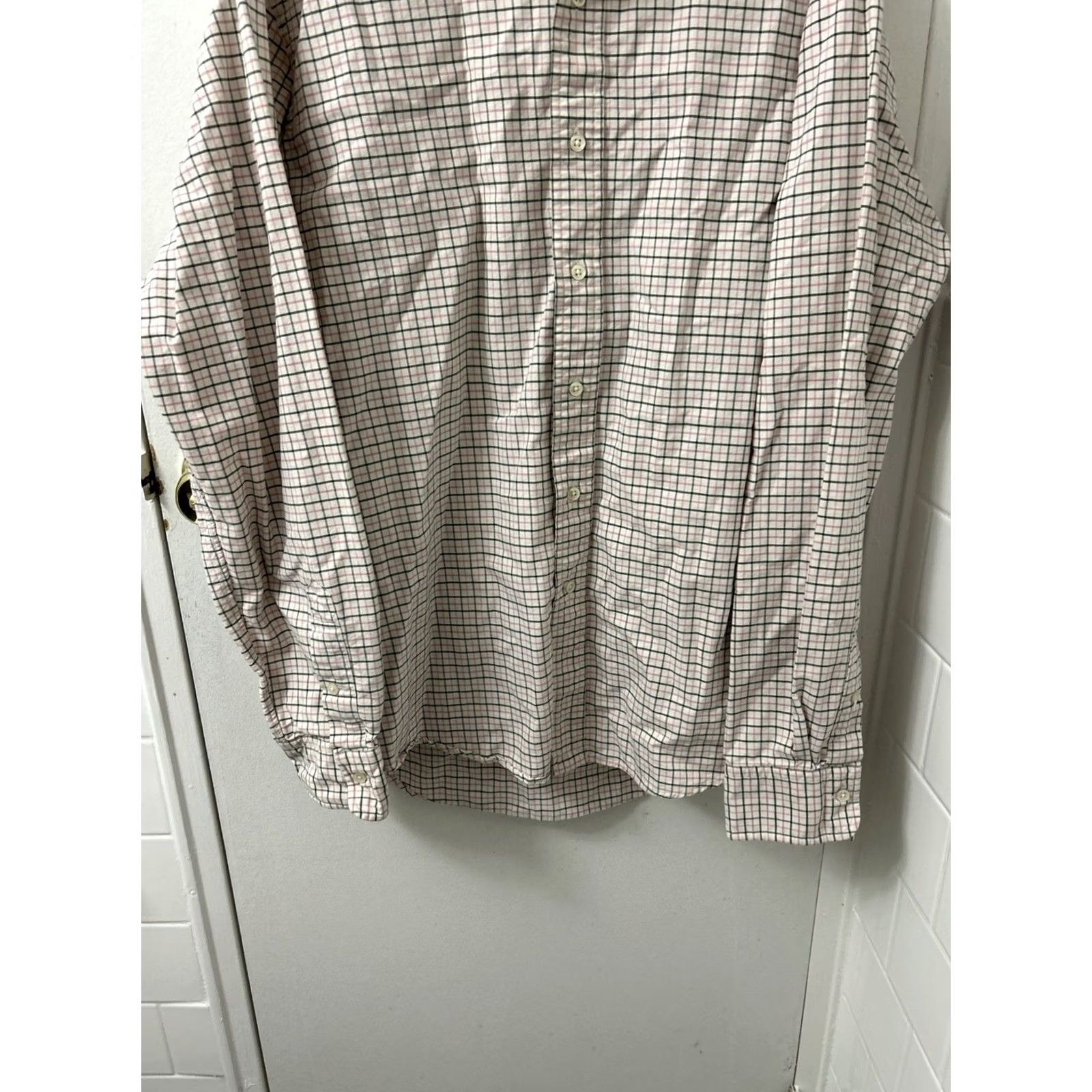 Polo Ralph Lauren VINTAGE Polo Ralph Lauren Shirt Mens XL Beige Pink Oxford Plaid Button Down L/S Size US XL / EU 56 / 4 - 3 Thumbnail