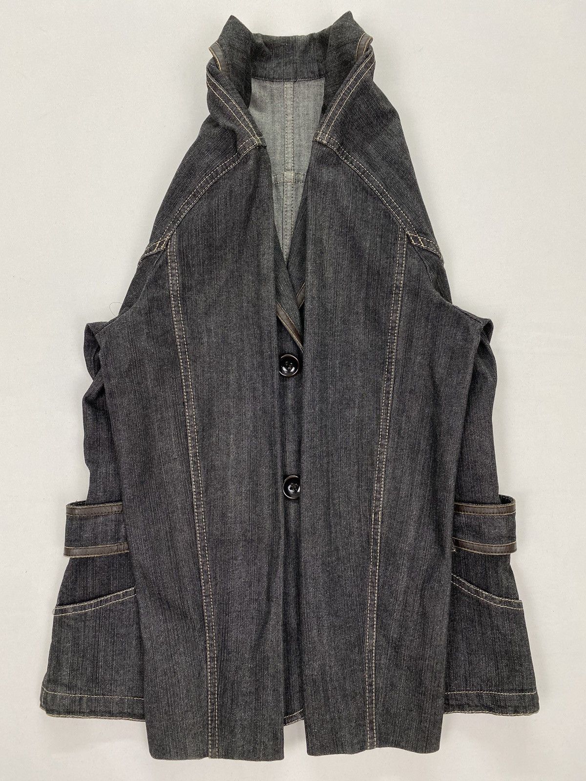Japanese Brand Japanese Brand Leather Denim Jacket Size XS / US 0-2 / IT 36-38 - 5 Thumbnail