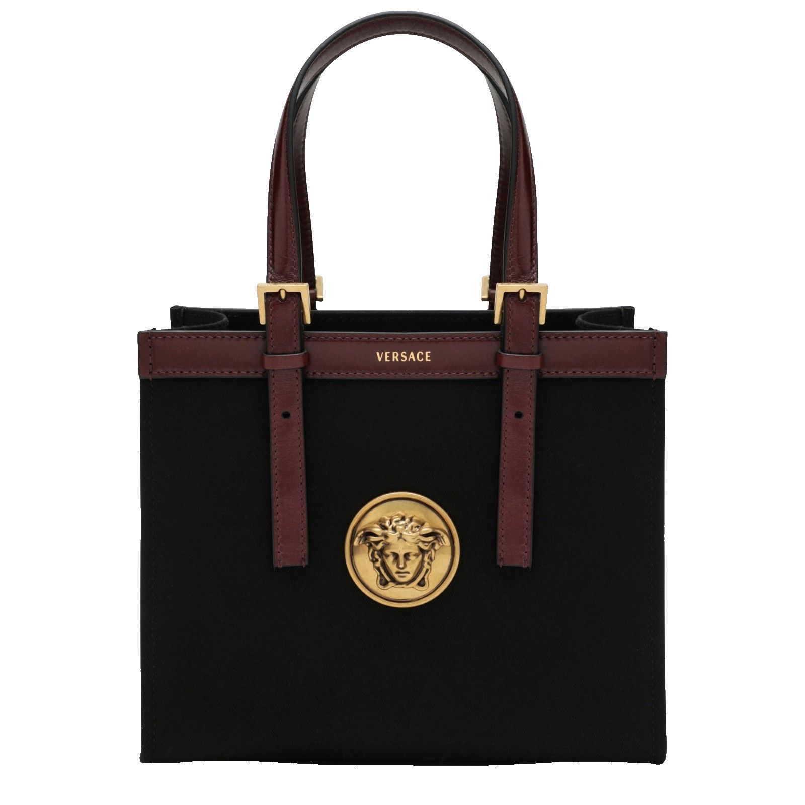 Versace VERSACE Riviere Mini Black Canvas Shopper Bag New & Authenti Size ONE SIZE - 1 Thumbnail