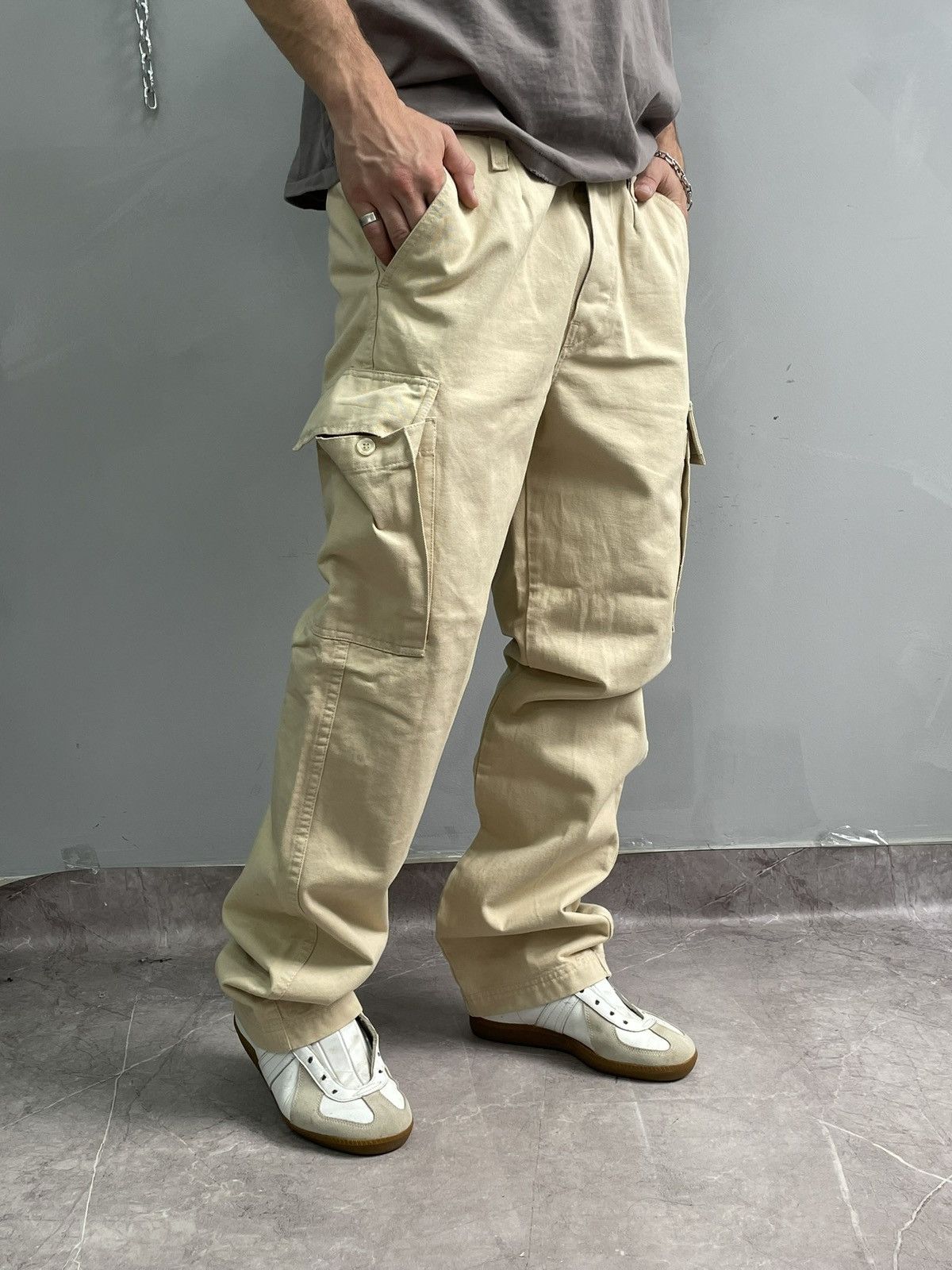 Rare baggy beige cargo pants y2k fashion Diesel