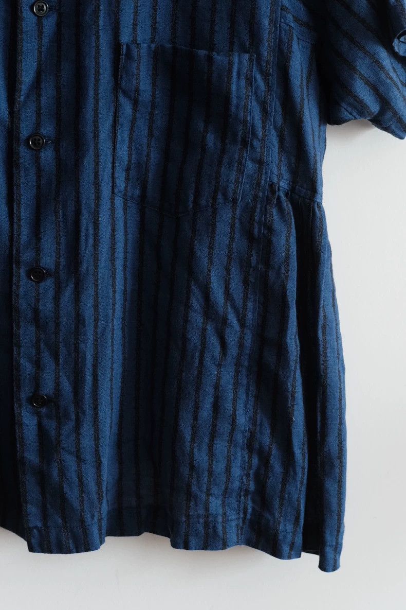 Comme des Garcons Comme Des Garcons Sapphire Blue Stripe Doll Neck Short Sle Size XS / US 0-2 / IT 36-38 - 3 Thumbnail
