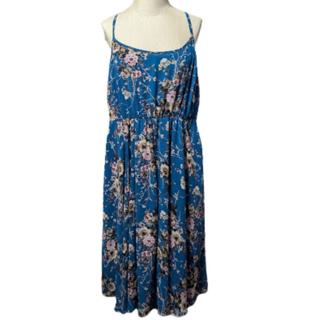 Torrid Torrid Floral Midi Dress Adjustable Strap Plus Size 2 USED Size XXL / US 16-18 / IT 52-54 - 1 Thumbnail