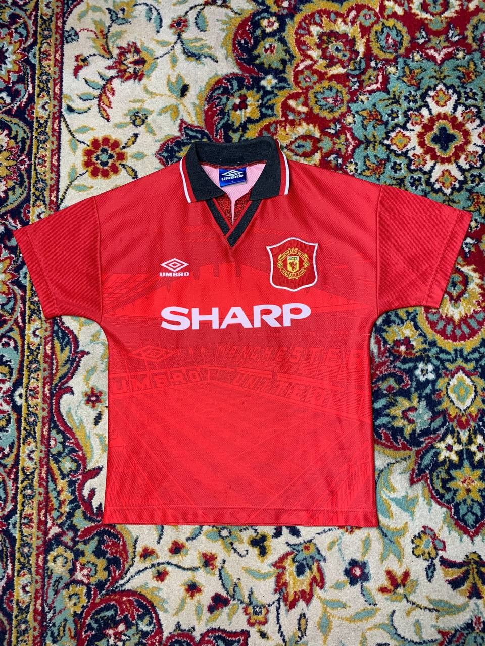 Umbro MANCHESTER UNITED 1994/1996 HOME FOOTBALL SHIRT CANTONA Size US XS / EU 42 / 0 - 1 Thumbnail