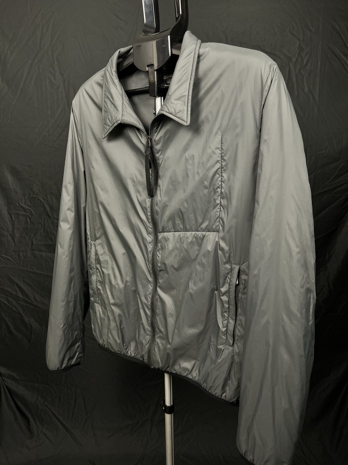 Bottega Veneta Bottega Veneta Men’s Grey Nylon Lightweight Zip Front Jacket Size US L / EU 52-54 / 3 - 3 Thumbnail