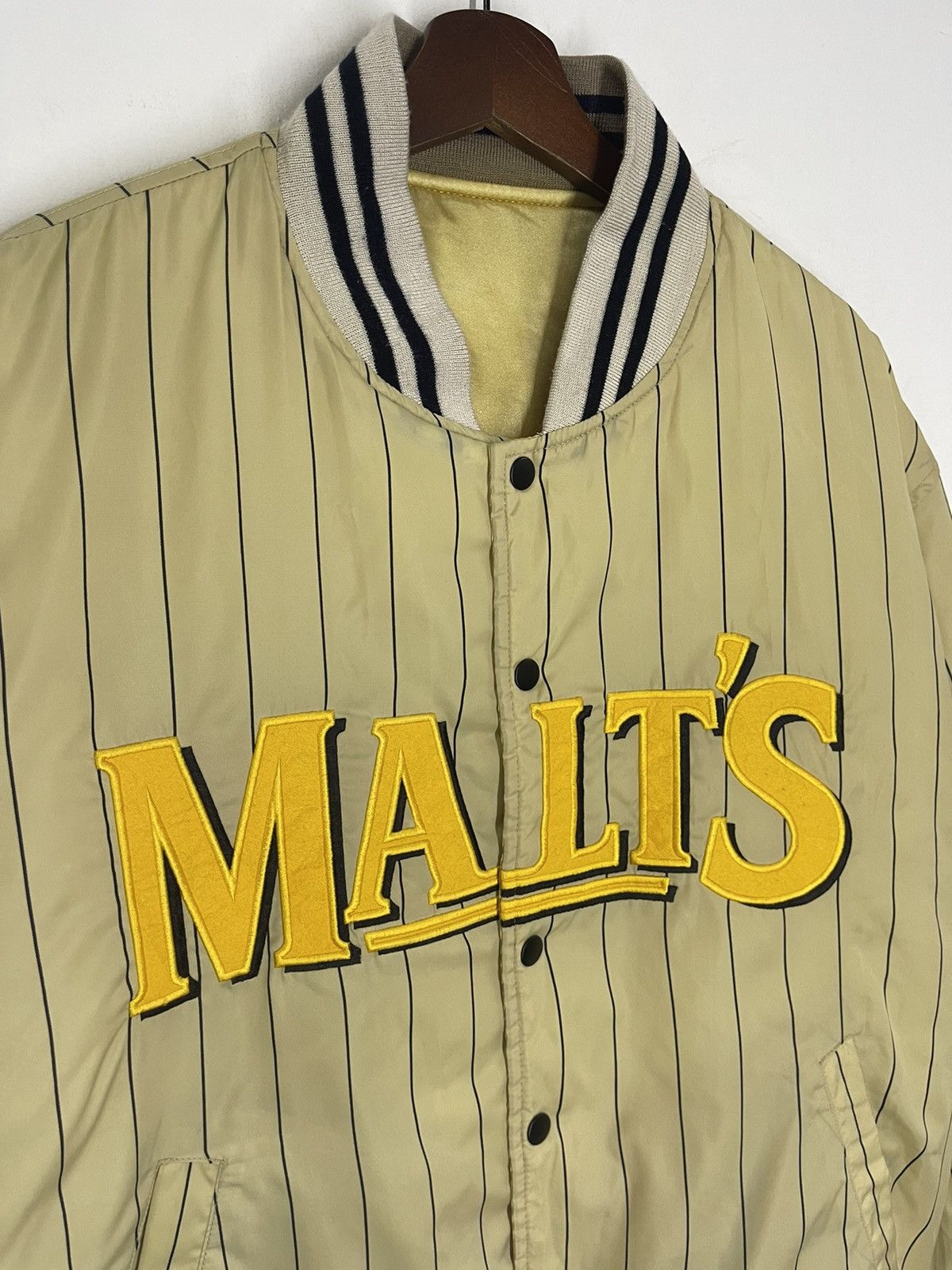 Vintage VINTAGE MALTS BASEBALL SATIN JACKET STRIPES Size US L / EU 52-54 / 3 - 2 Thumbnail