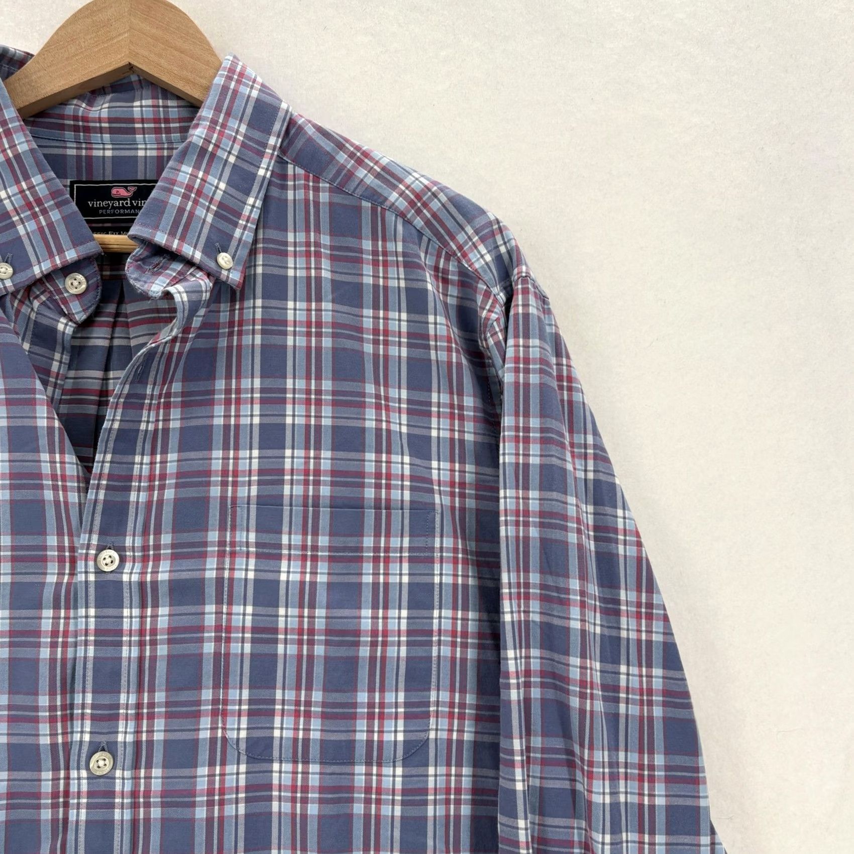 Vineyard Vines Vineyard Vines Murray Shirt Mens L Blue Plaid Long Sleeve Button-Up Chest Pockets Casual 90s Theme not provided Size US L / EU 52-54 / 3 - 2 Thumbnail