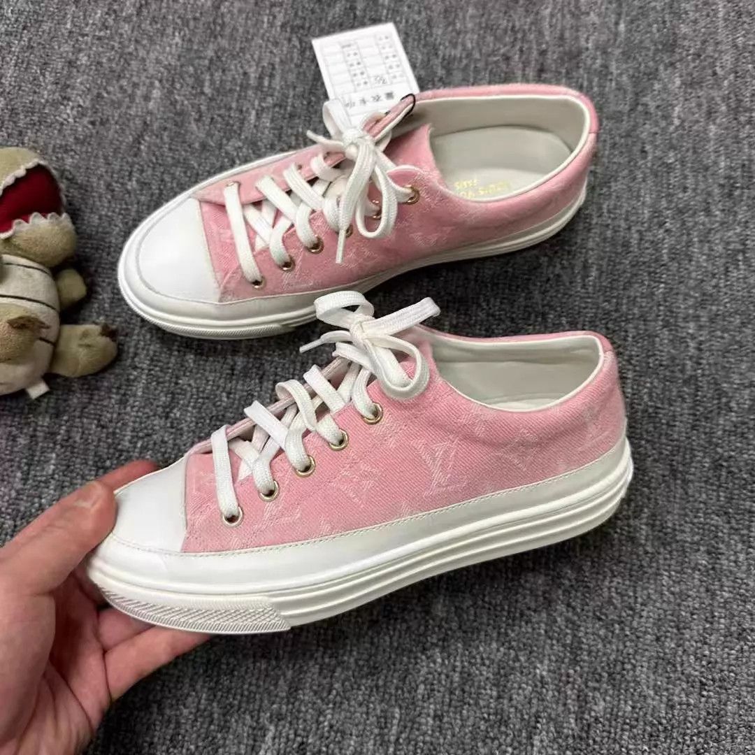 Louis Vuitton LV Pink Monogram Canvas Sneakers EU 35 99 New Size US 4.5 / IT 34.5 - 2 Thumbnail
