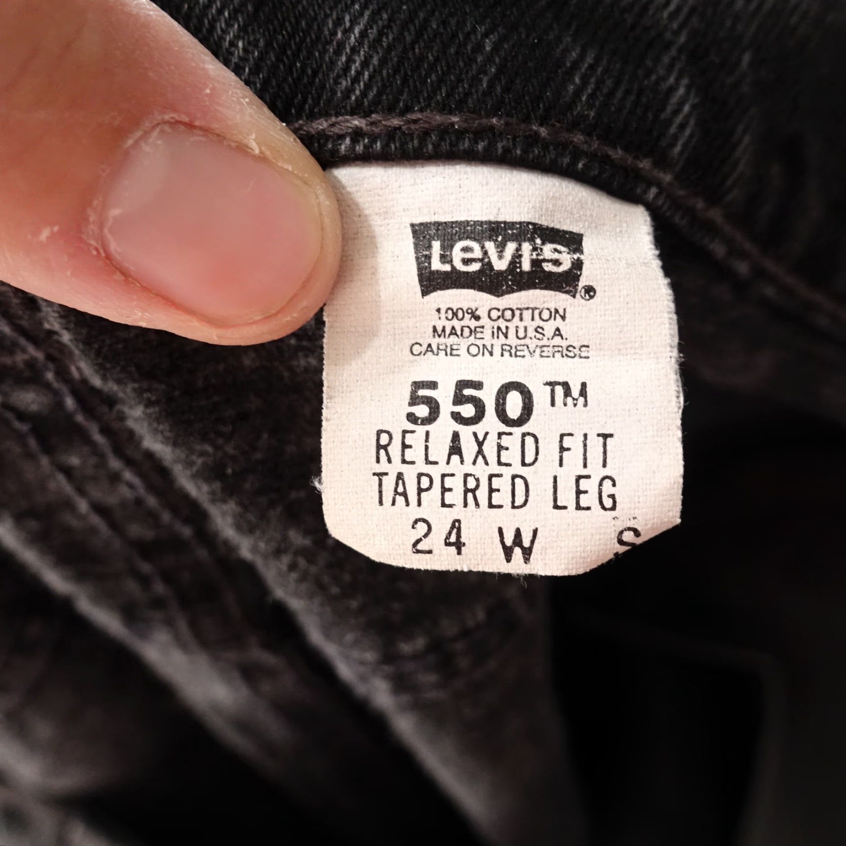 Levi's Vintage Levi's 550 Jeans Men's Relaxed Fit Tapered Black Denim 42x29 Size 42" / US 20 - 7 Thumbnail