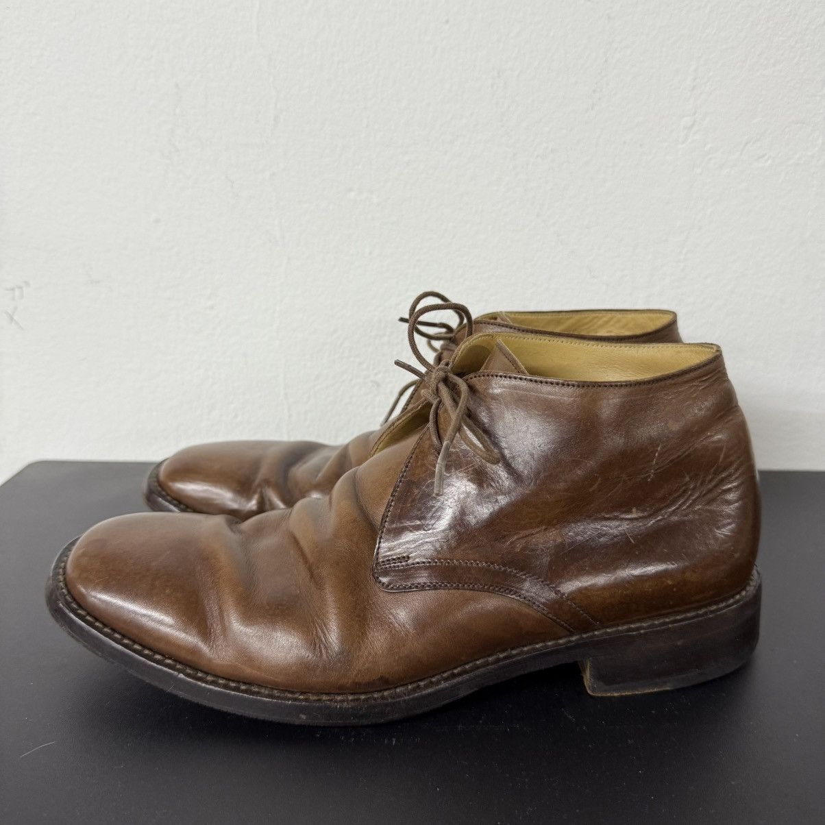 Leather Helmut Lang Style Genuine Leather Chukka Boots Size US 6.5 / EU 39-40 - 4 Thumbnail