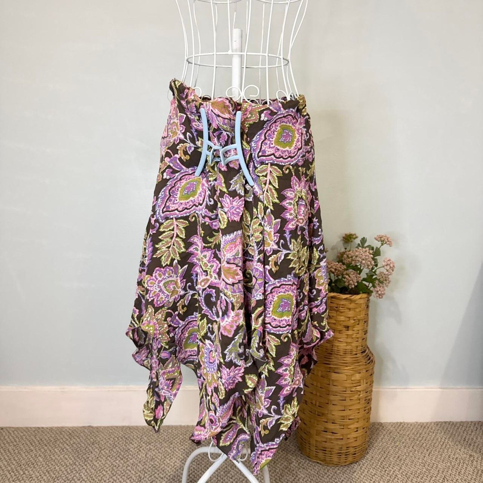 Jones New York fairy vintage floral tiered silky floral paisley skirt Size 36" / US 14 / IT 50 - 3 Thumbnail