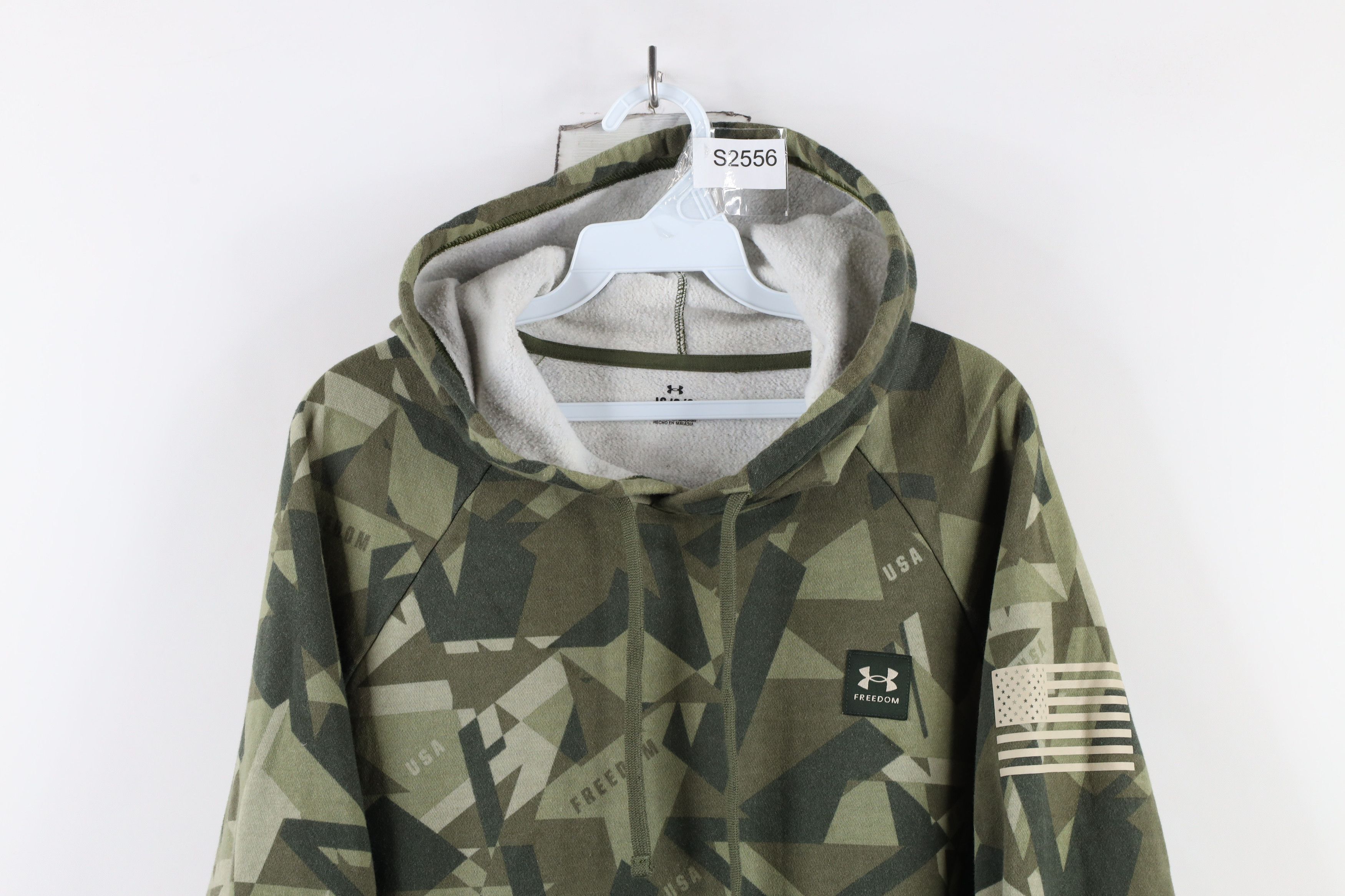 Under Armour × Vintage Under Armour Freedom Flag Camouflage Hoodie Sweatshirt Size US L / EU 52-54 / 3 - 2 Thumbnail