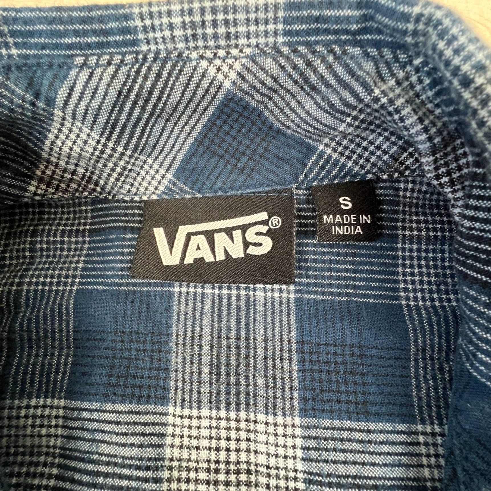 Vans Vans Mens Small Blue Plaid Flannel Long Sleeve Button Up Shirt Size US S / EU 44-46 / 1 - 3 Thumbnail