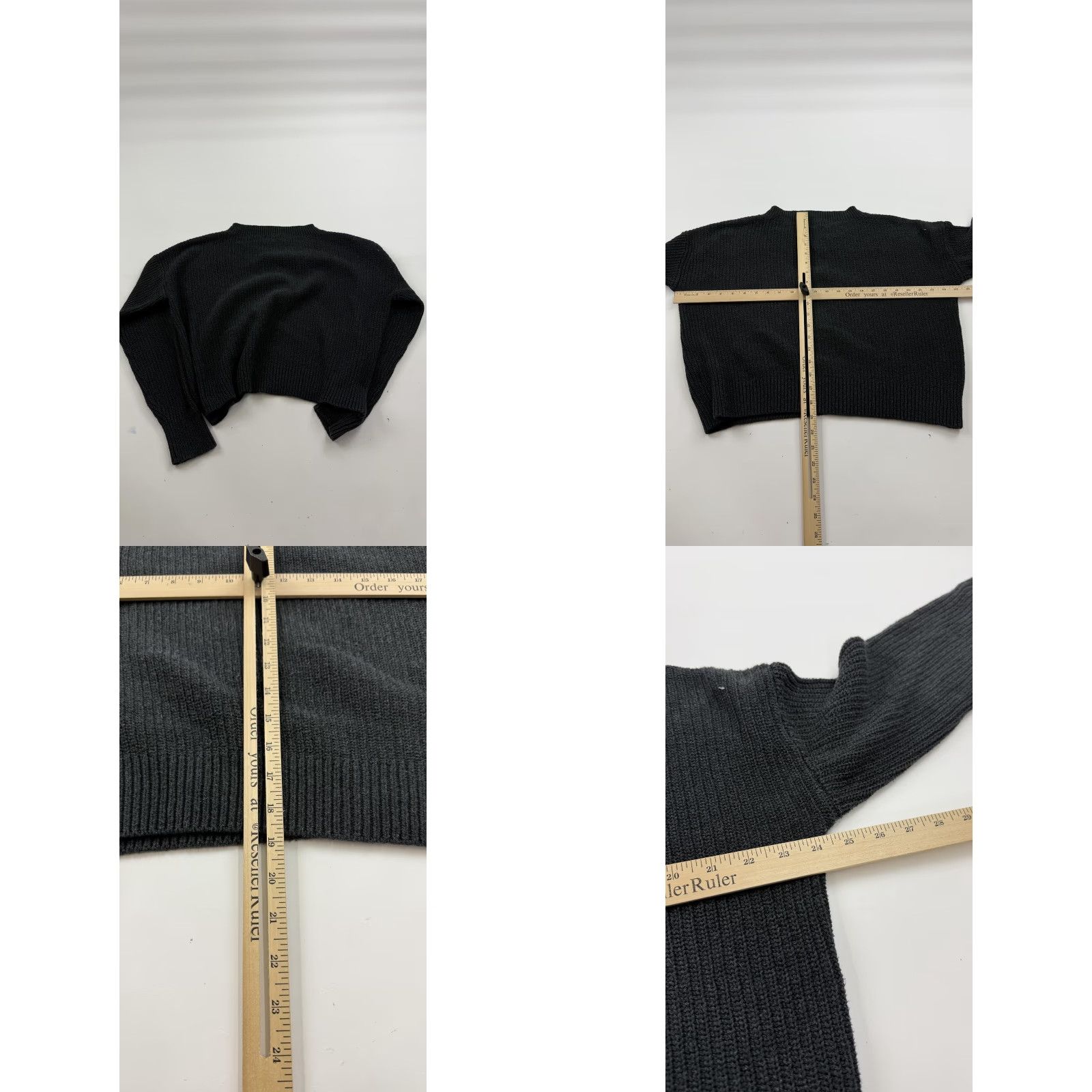 Toad&Co Sweater Womens Medium Black Rib Knit Cropped Pullover Recycled Cotton