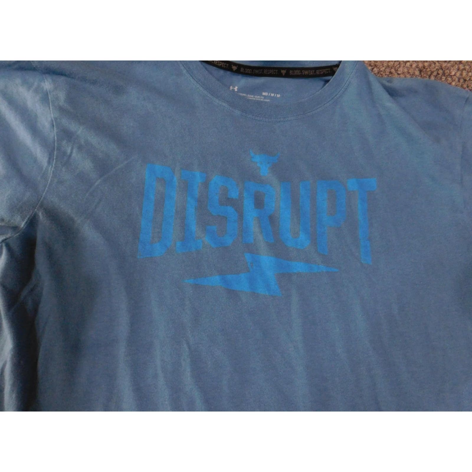 Under Armour Under Armour Shirt Mens Medium Blue Project Rock Disrupt Blood Sweat Respect Tee Size US M / EU 48-50 / 2 - 5 Thumbnail