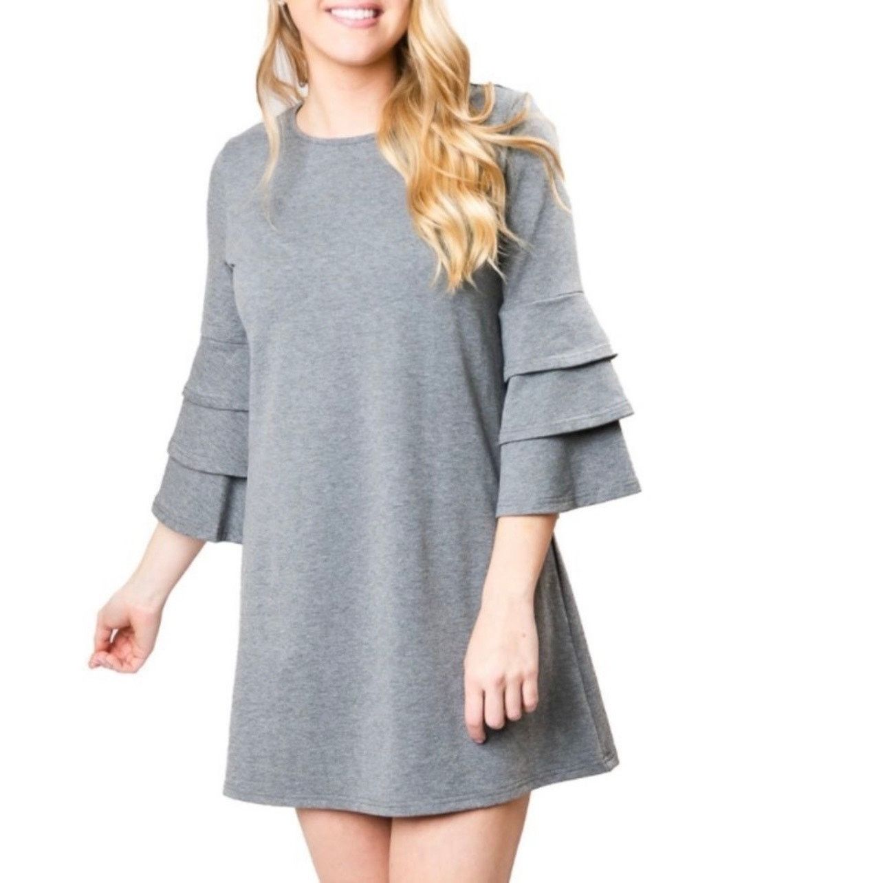 Other Simply Southern Gray Winston 3/4 Bell Sleeve Tunic Dress XL Size XL / US 12-14 / IT 48-50 - 1 Thumbnail