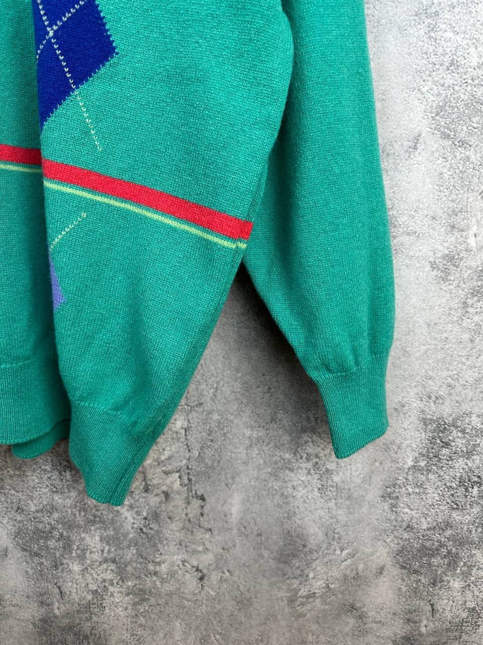 Pringle Of Scotland Pringle of Scotland Argyle Stripe Crew Wool Sweater Mentol Size US L / EU 52-54 / 3 - 8 Thumbnail