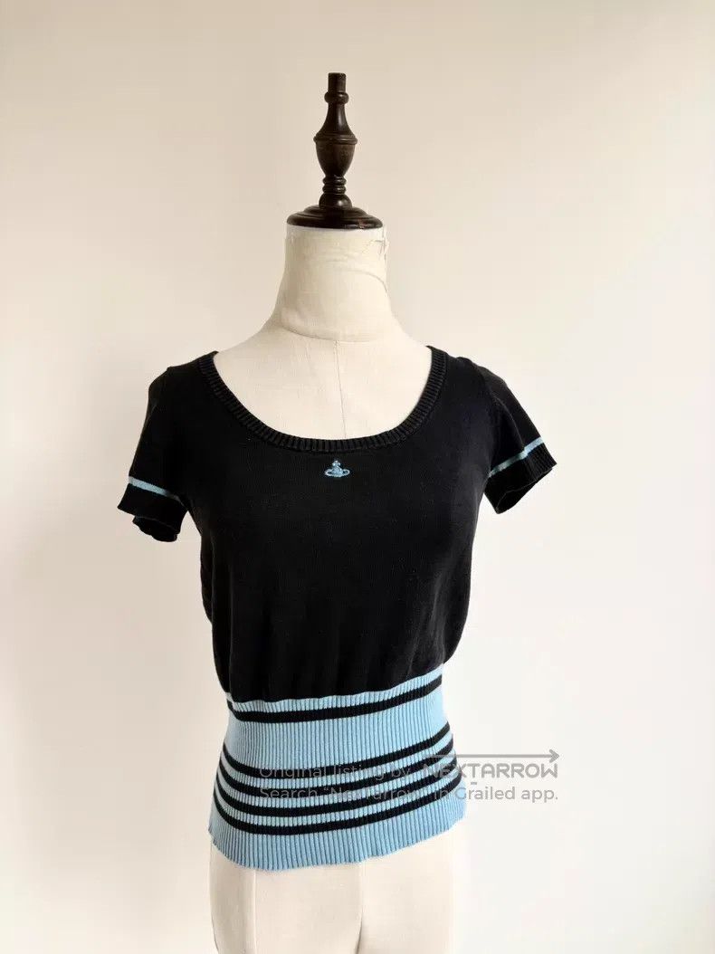 Vivienne Westwood Vivienne Westwood Navy Blue and Black Striped Knitted Shor Size M / US 6-8 / IT 42-44 - 3 Thumbnail