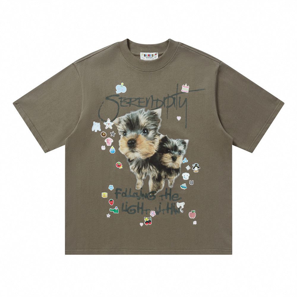 Japanese Brand Men's Hip-Hop Crew Neck T-Shirt with Puppy Print Size US M / EU 48-50 / 2 - 1 Thumbnail