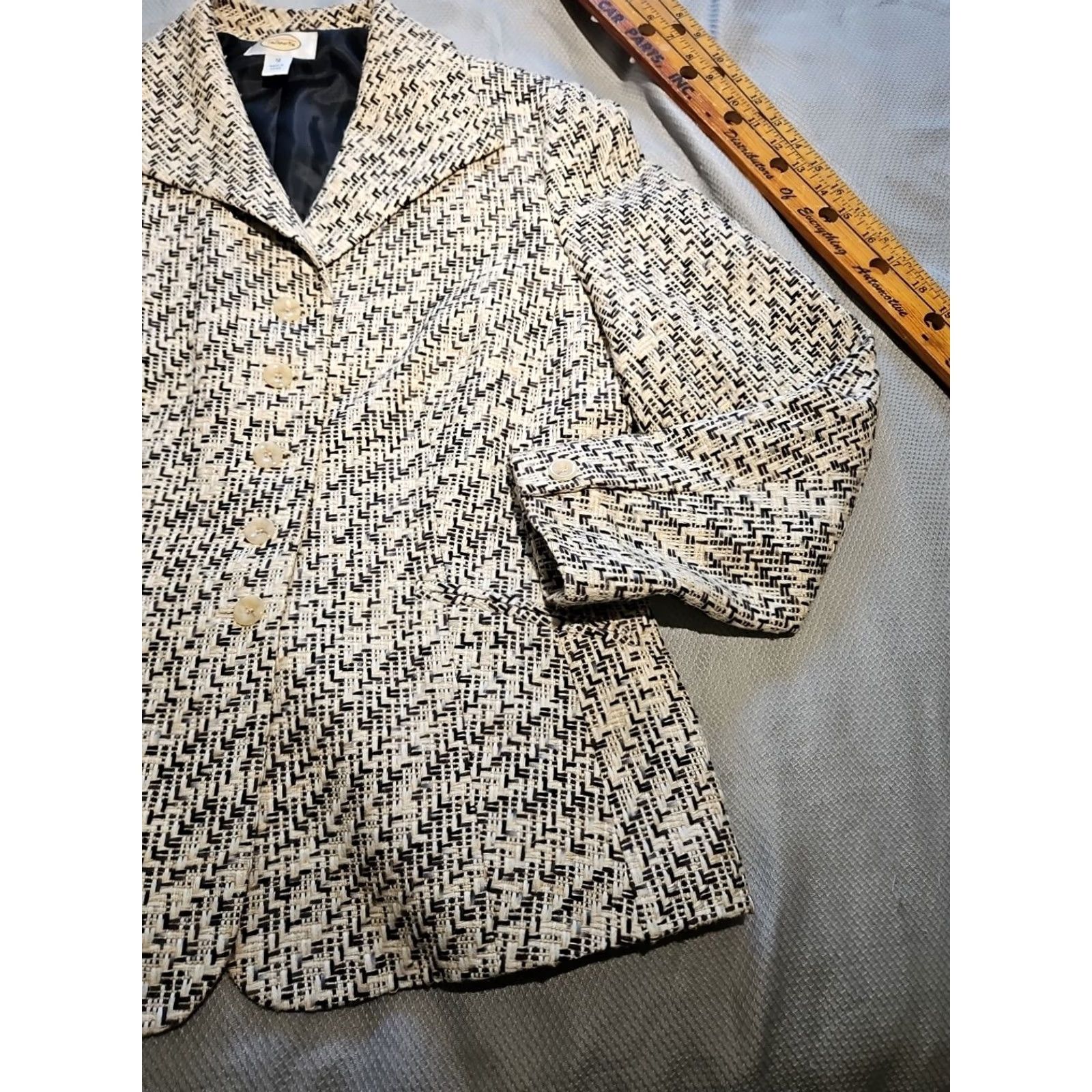 Talbots VINTAGE Talbots Womens Jacket Size 12 Beige Silk Blend Blazer Button Tan Top Blazer Jacket Size XL / US 12-14 / IT 48-50 - 6 Thumbnail