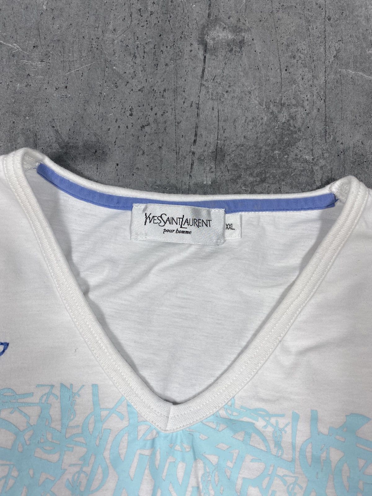 Yves Saint Laurent Vintage Yves Saint Laurent Big Logo Monogram tee ysl v-neck Size US XXL / EU 58 / 5 - 5 Thumbnail