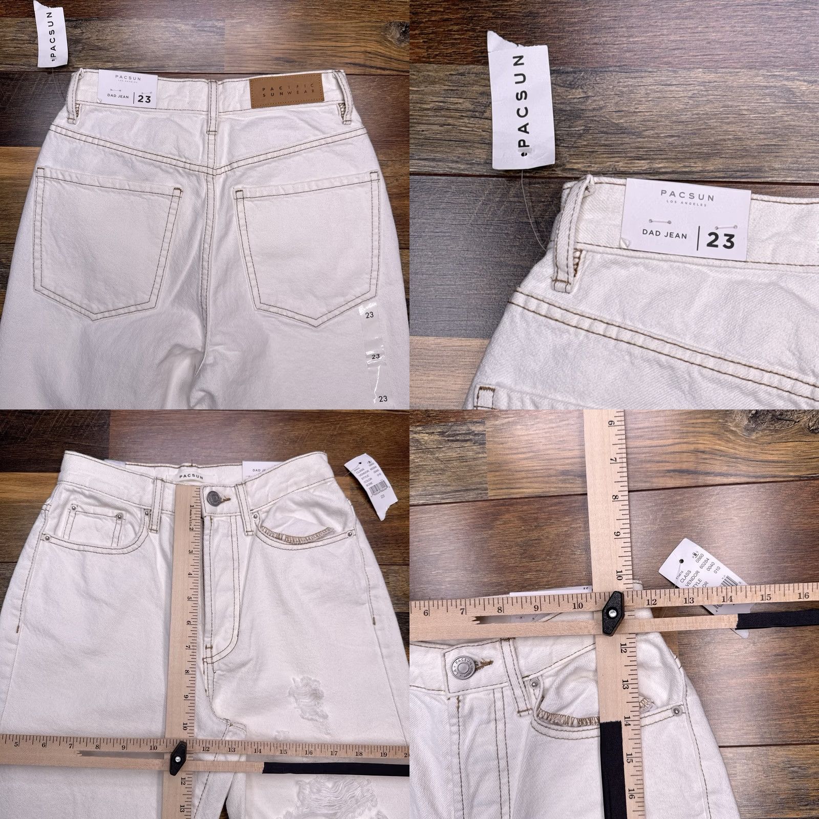 Pacsun Pacsun Jeans 23 Ivory Mid Rise Button Fly Mom Regular Denim 5-Pocket Retro Vintage No N/A Size 40" / US 18 - 8 Thumbnail