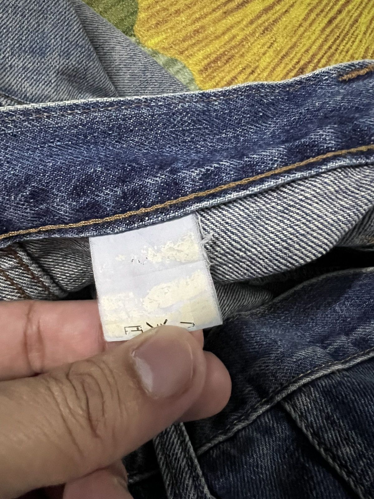 Japanese Brand 💥Flare💥Vintage Big John Bush Pants Bell Bottom Distress Jean Size US 29 - 22 Thumbnail