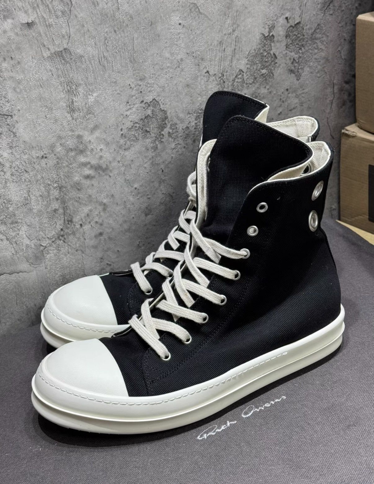 Rick Owens Rick Owens DRKSHDW 23SS Eyelet Ring High Top Sneakers K37 Size US 8.5 / EU 41-42 - 3 Thumbnail