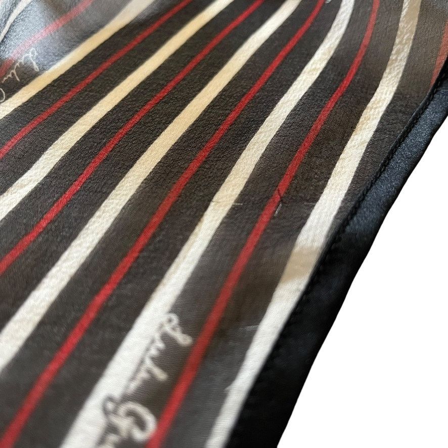 Other Lulu Guinness Dalmatian Dog Striped Silk Chiffon Scarf Size ONE SIZE - 4 Thumbnail
