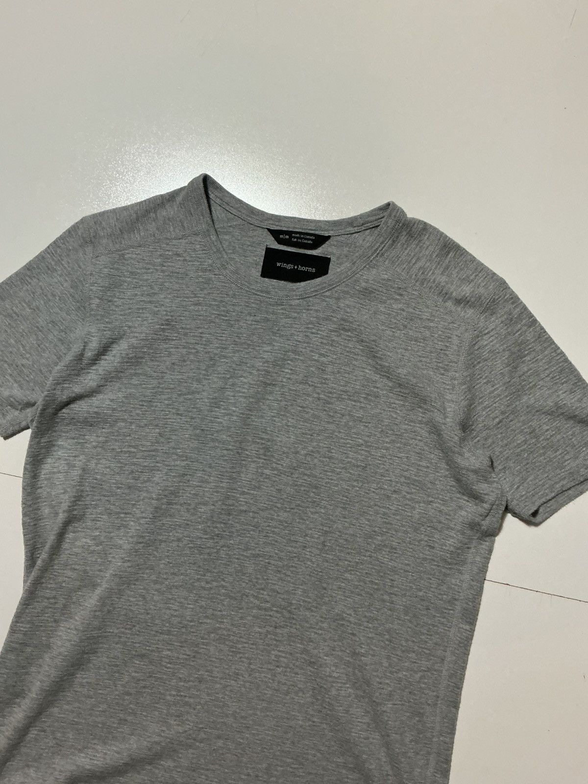Wings + Horns Wings + Horns Heather Gray Textured Curved Hem T-Shirt Size US M / EU 48-50 / 2 - 3 Thumbnail