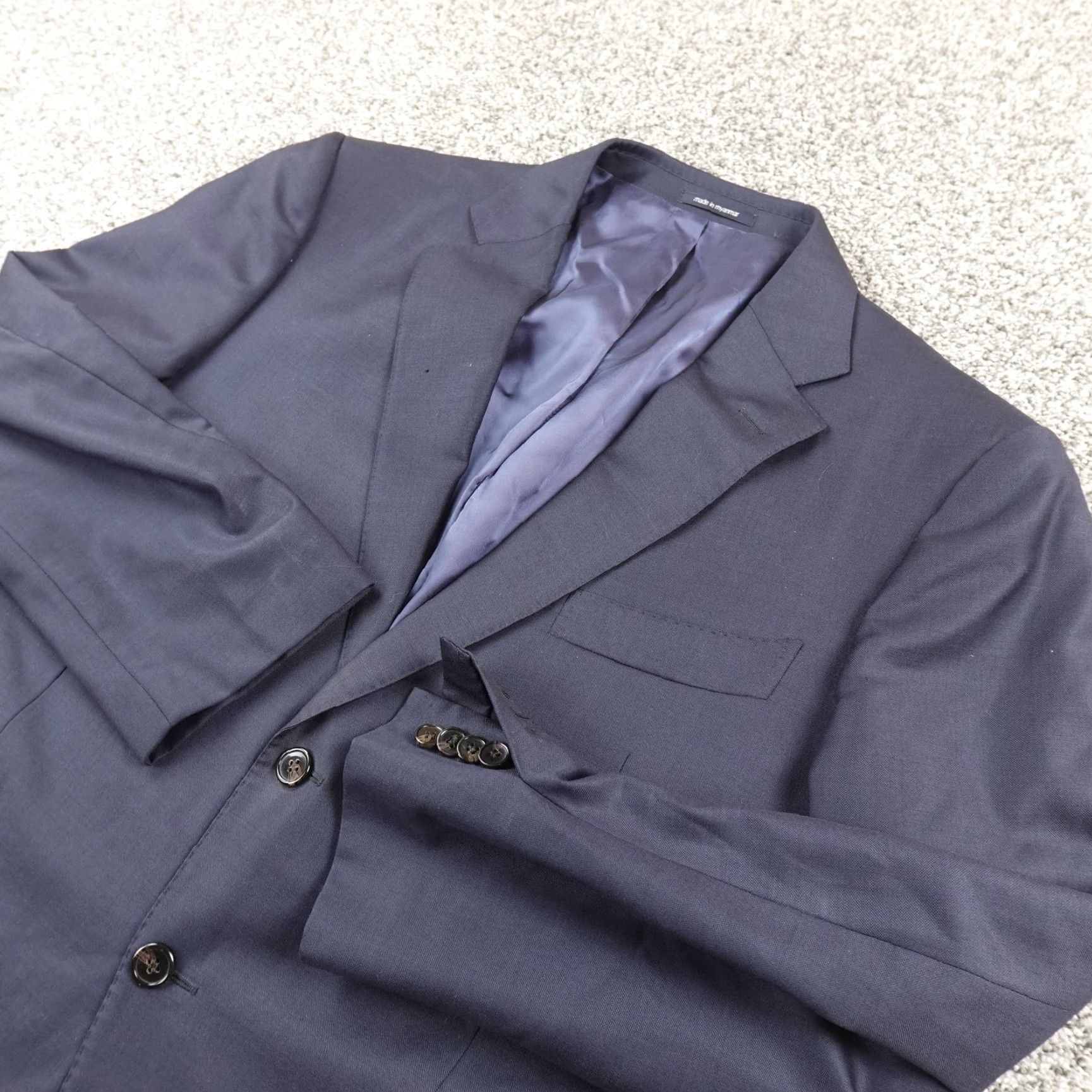 Suitsupply Suitsupply Napoli Blazer Mens 46S Blue Wool Suit Jacket Notch Lapel Two-Button Single-Breasted 2 Piece Jacket Coat Short Size 46R - 2 Thumbnail