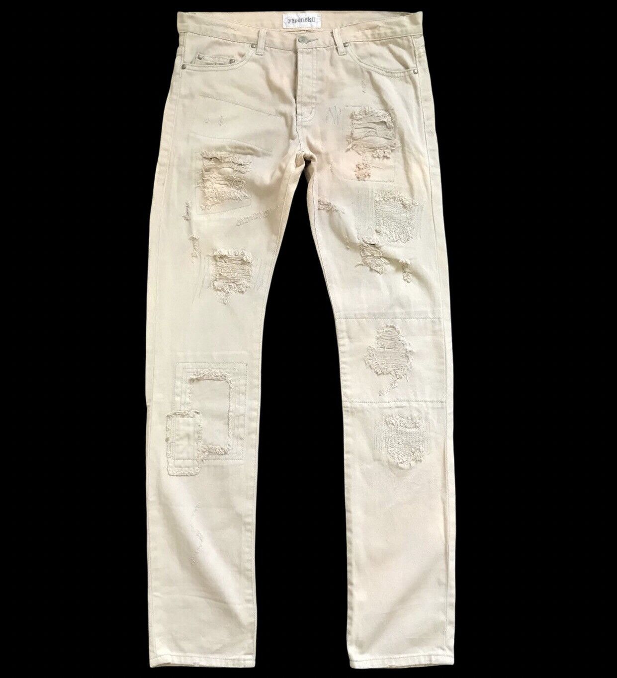 Japanese Brand D83 yaponskii Japan SuperDistressed Acid Patchwork Jeans Size US 34 / EU 50 - 1 Thumbnail