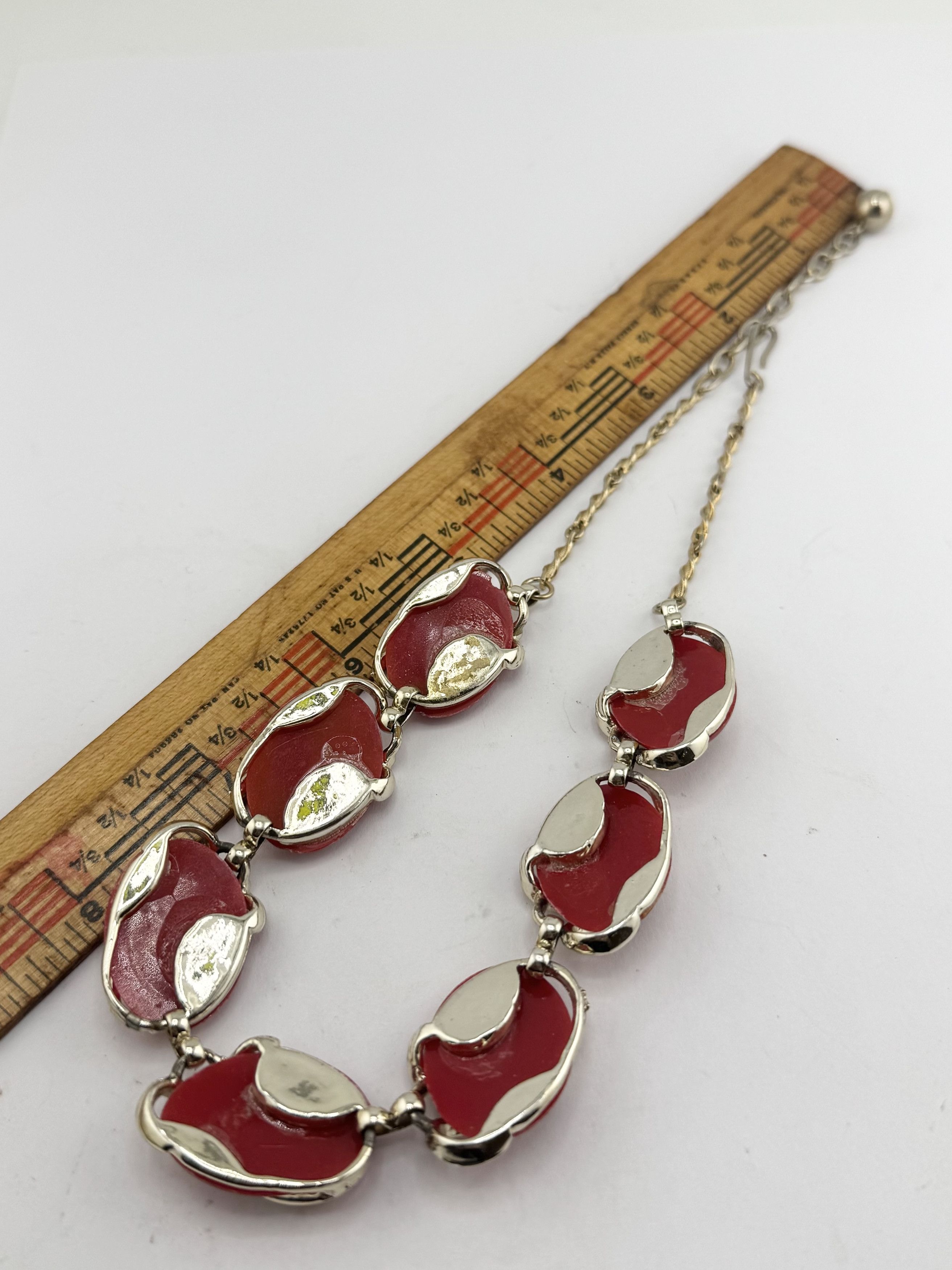 Vintage Vintage red thermoset collar necklace Size ONE SIZE - 4 Thumbnail