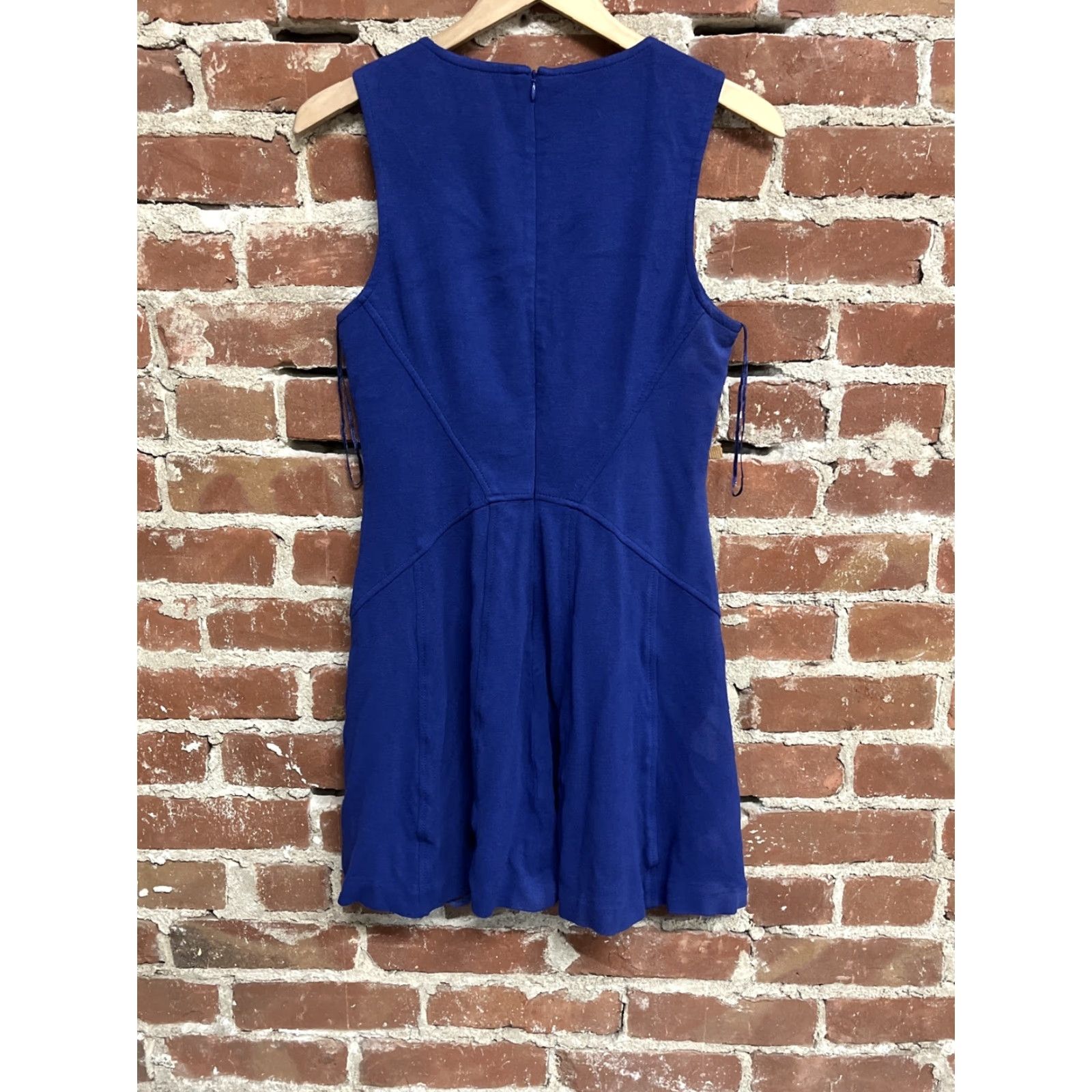 Trina Turk Trina Turk Dress Cobalt Blue Sleeve Dress Women's Size 6 Knee Length Short Sleeve Sheath Belted Asymmetric Solid 90s Pattern Wool? Wait. No Size M / US 6-8 / IT 42-44 - 2 Thumbnail