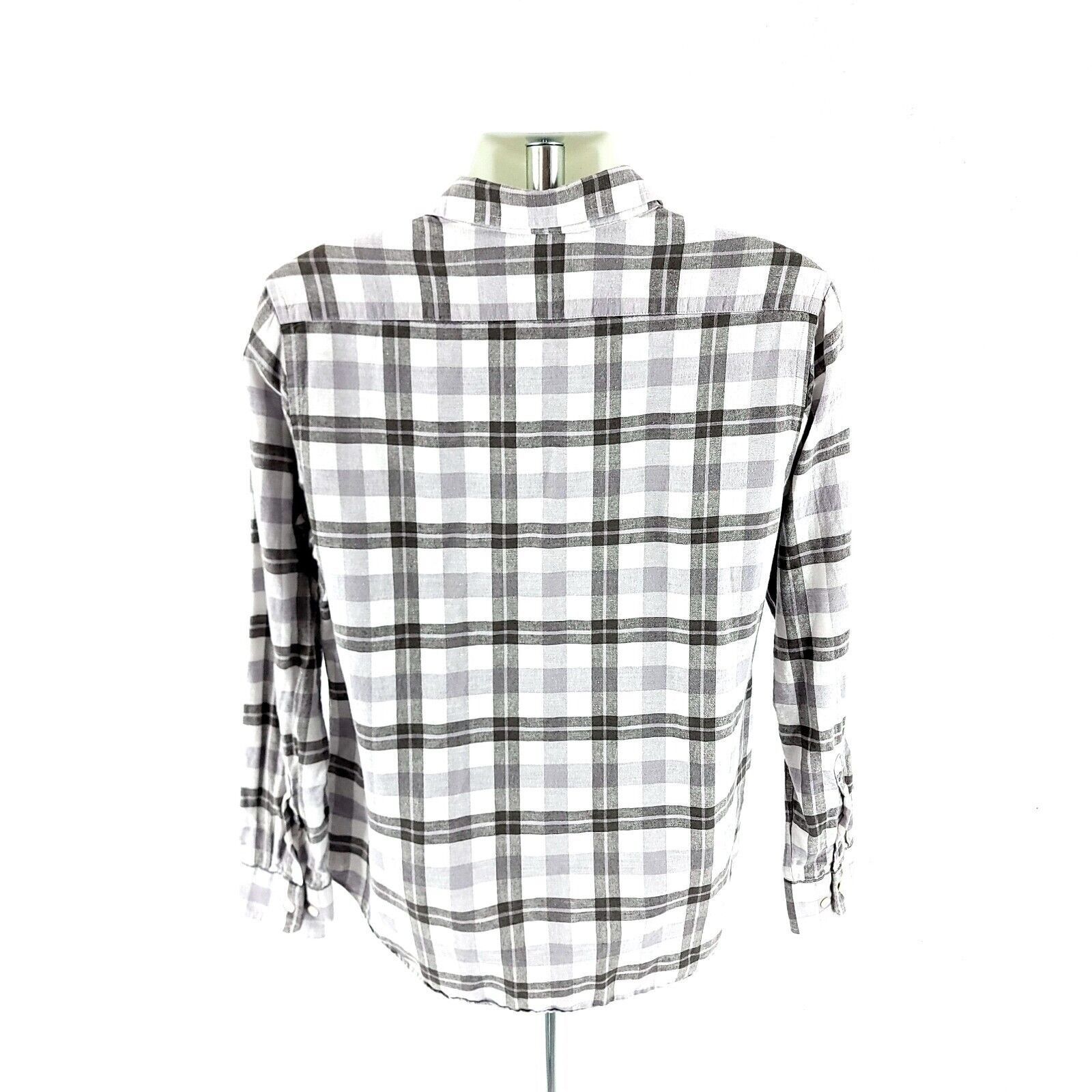 Banana Republic Banana Republic Linen Blend Gray White Plaid Large Collared Size US L / EU 52-54 / 3 - 6 Thumbnail