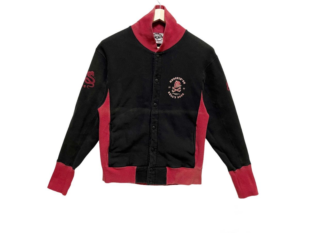 Japanese Brand × Vintage Vintage Knockin On Hell Door Sunfaded Punk Zip Up Sweater Size US M / EU 48-50 / 2 - 2 Thumbnail