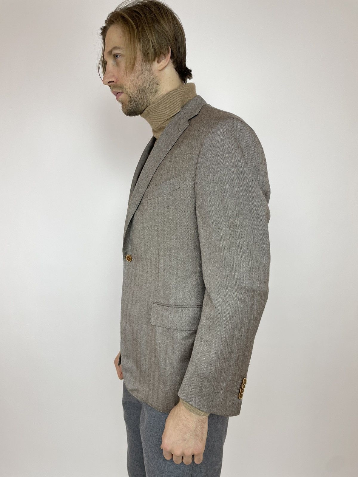 Designer × SCABAL SCABAL Cashmere Blazer one button Mens size 56R Size 46R - 5 Thumbnail