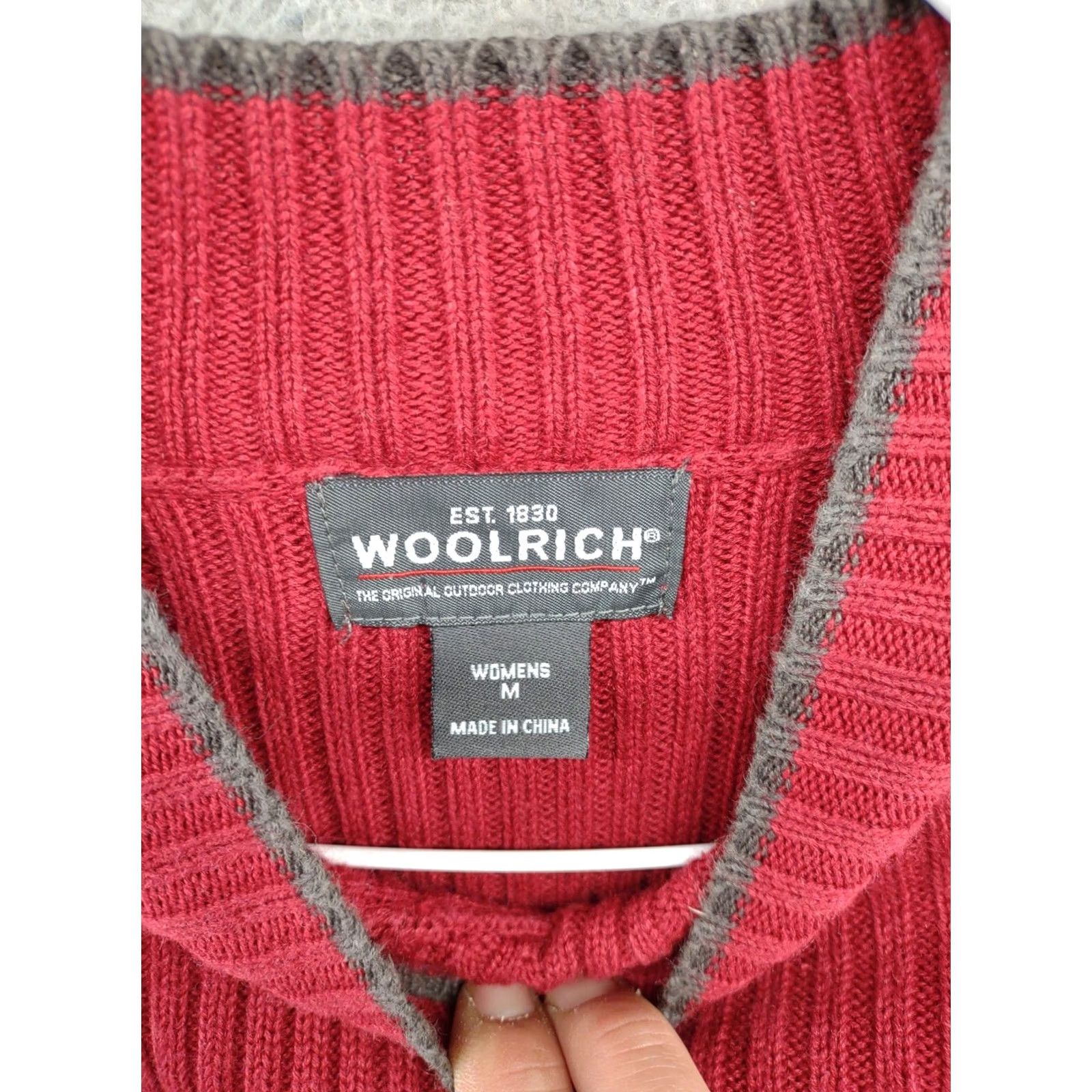 Vintage Woolrich Women's Long Sleeve Ruby Red Pullover Sweater Cotton Knit SZ M Regular Pullover Women Ruby Red Woolrich Shirt? Size M / US 6-8 / IT 42-44 - 2 Thumbnail