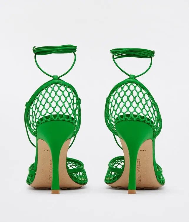 Bottega Veneta o1n1vont1225 Stretch Lace-up Sandals in Grass Size US 5 / IT 35 - 2 Thumbnail