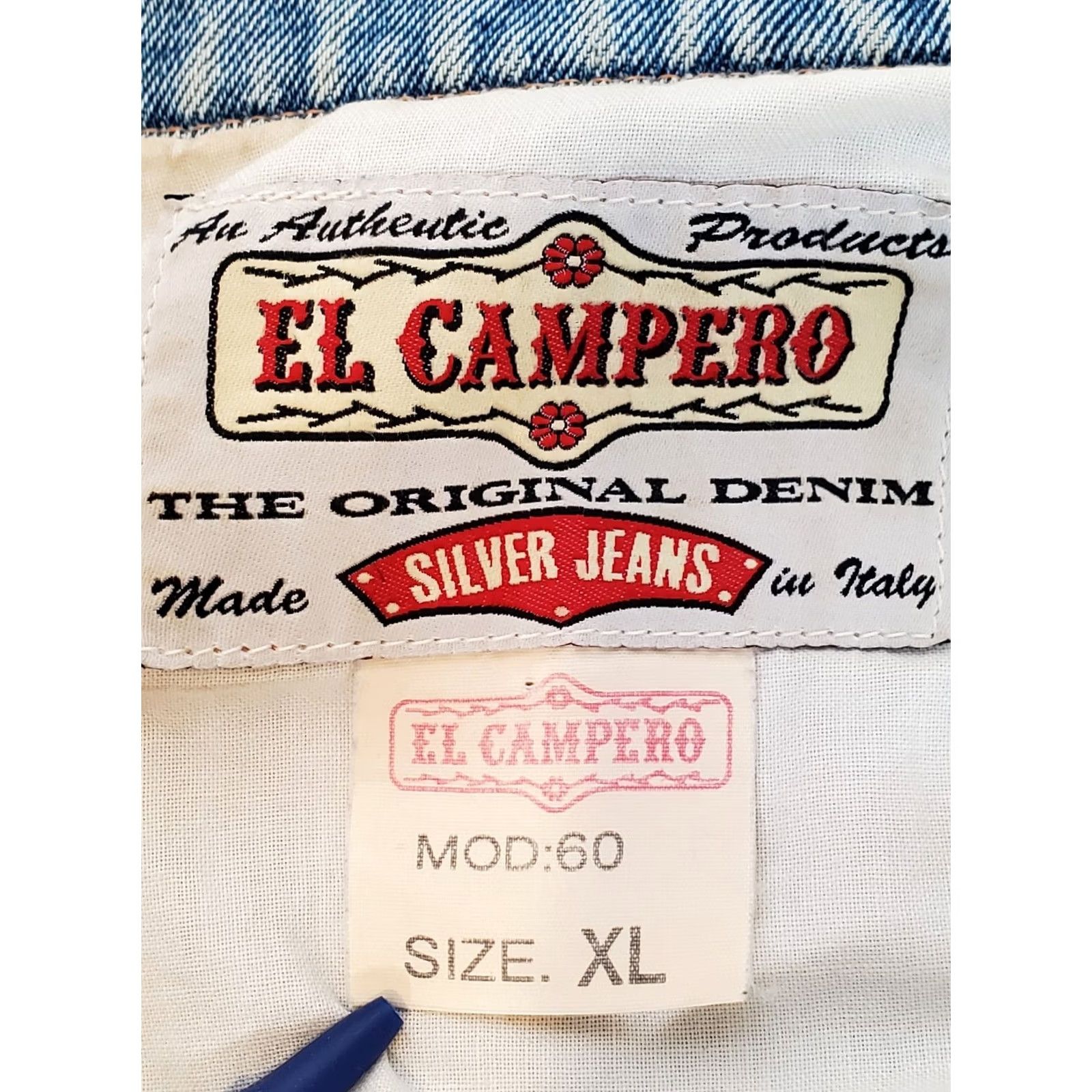Camper VTG El Campero Denim Trucker Jacket Made in Italy Men XL Blue Regular denim jacket with pockets Size US 36 / EU 52 - 5 Thumbnail
