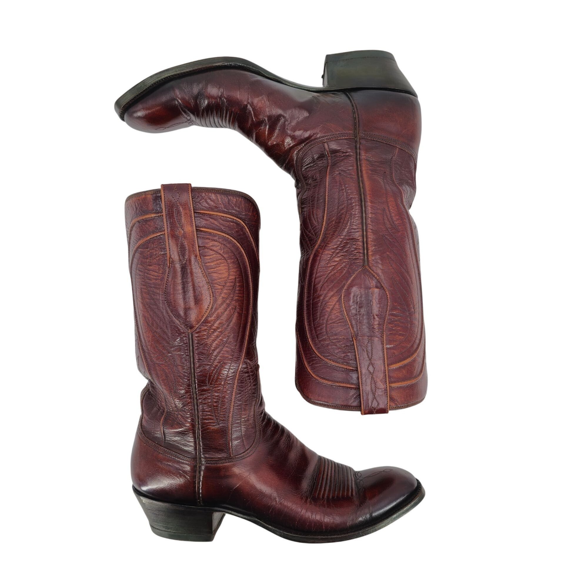 Lucchese Vintage Lucchese 1980 San Antonio French Toe Brown Mens 9C Size US 9 / EU 42 - 6 Thumbnail