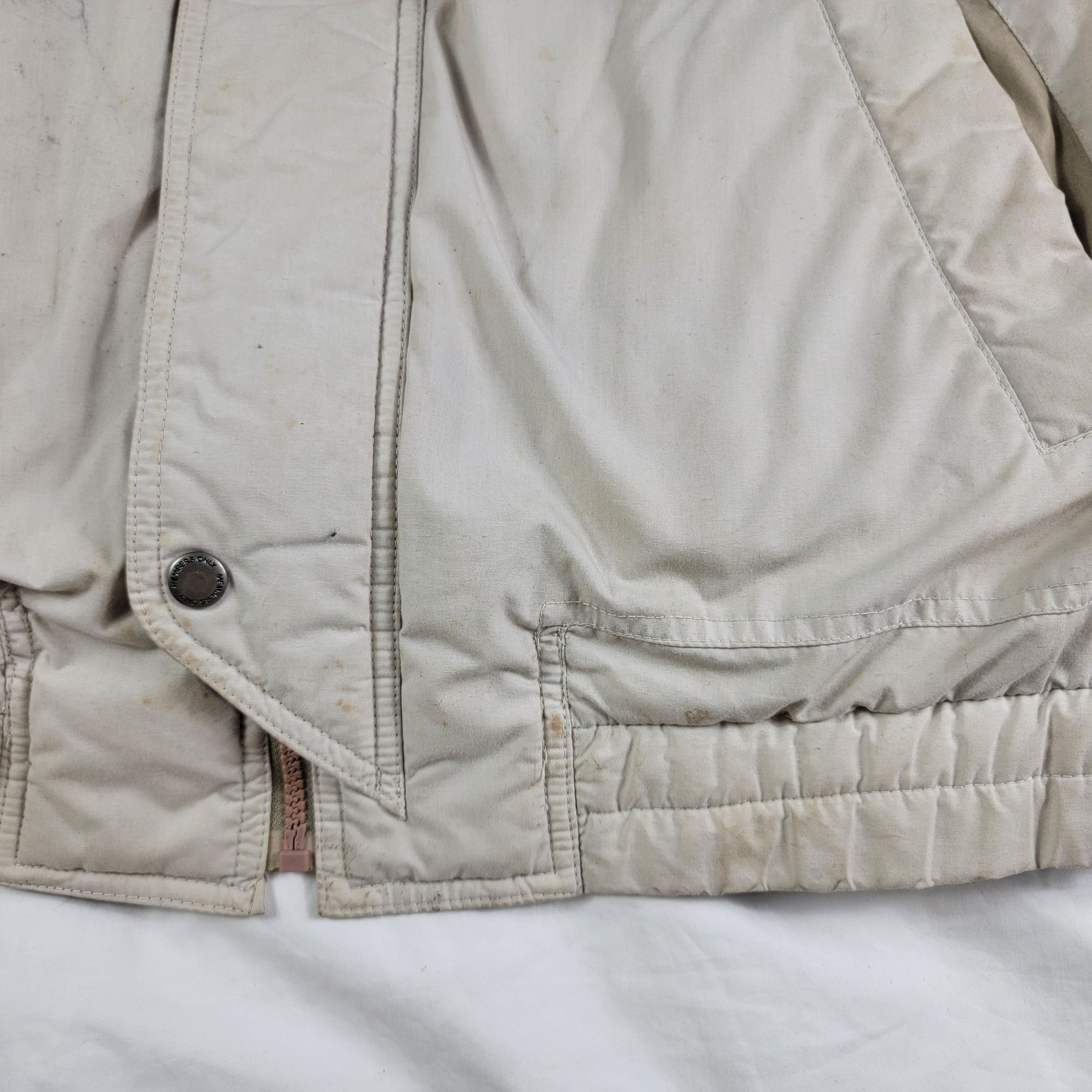 Members Only Members Only Mens Medium 46 Beige Puffer Jacket Full Zip Cas Size US M / EU 48-50 / 2 - 8 Thumbnail