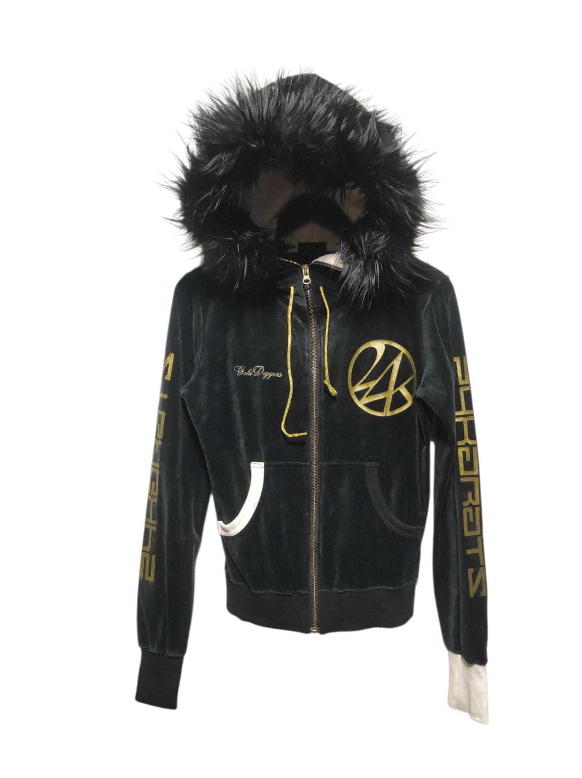 If Six Was Nine 24 Karats velvet Zipper Fur Hoodie IfSixWasNine LGB style Size S / US 4 / IT 40 - 2 Thumbnail