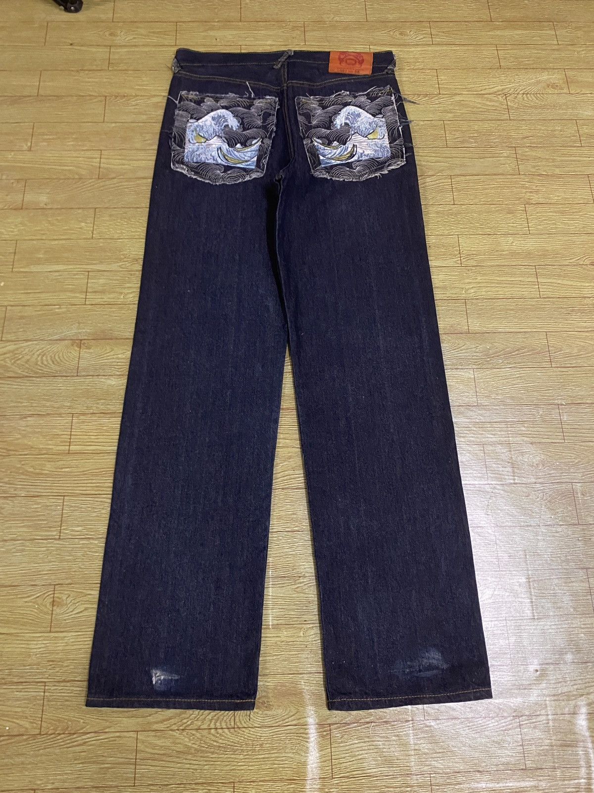 Rare Vintage Japanese Brand Red Monkey Sukajan Jeans 1990s